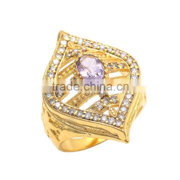 Amethyst Quartz Gold Plated Ring