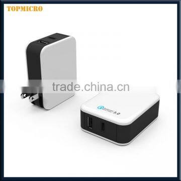 2016 Newest Portable USB Battery Quick Charger 3.0 With USA Socket