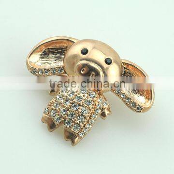 Hot Sale Large Animal Rhinestone Mix Gold Pig Cute Brooches photo-3