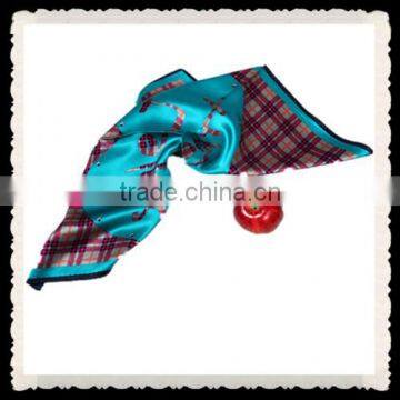 women fashion blue silk scarf