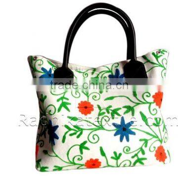 RTHHBC-37 Uzbaek Suzani Embroidered Tote Bag Suzani Reversible Bag Jaipur Manufacturer