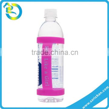 Eco-friendly soft customized logo color hiking silicone bottle holder band