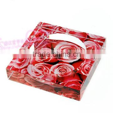 crystal red glass ashtray of rose HYA-126 wholesale