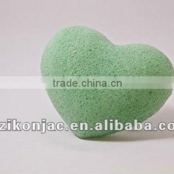 Green Tea Heart Natural Konjac Sponge