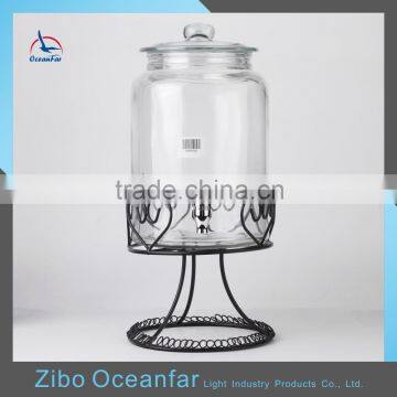 Wholesale Clear Glass Dispenser Decanter High Quality Glass Jar With Tap