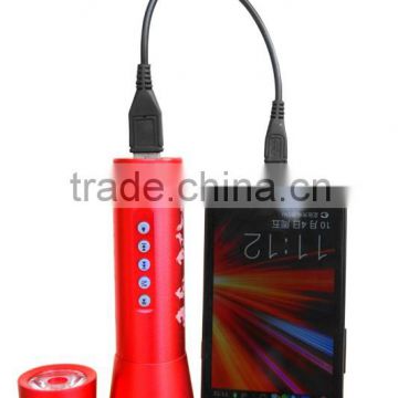 6 in 1 multi fm radio&music sort mp3 & mp4 player tif card speaker&power bank function torch