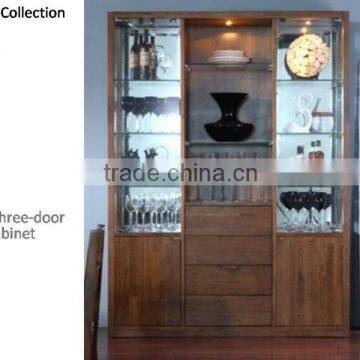 Chinese Walnut three door Wine Cabinet