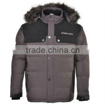 Men winter purple poly parka outdoor jacket(CWM2104AB)