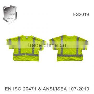 polyester short sleeved safety reflective vest