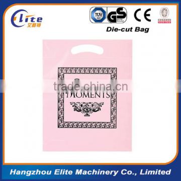 cheap PE die cut plastic packing bag