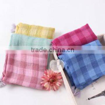MS81045C winter 2016 kids soft fabric plaid scarves