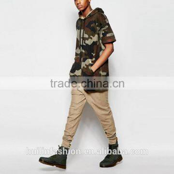 Short Sleeve Custom Hoodies Pouch Pocket Pullover Camo Mens Hoodies Quality Choice photo-4