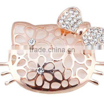 2015 Premium fashion lovely cat brooches alloy metal rinestone brooch pin