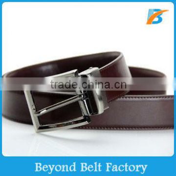 Men's 1-1/2" Brown Color Smooth Full Grain Genuine Leather Reversible Dress Belt