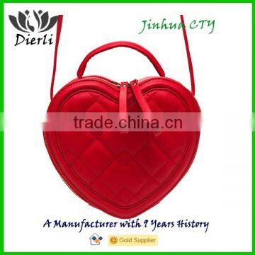 Red PU Heart Shape Long Strip Shoulder Bag