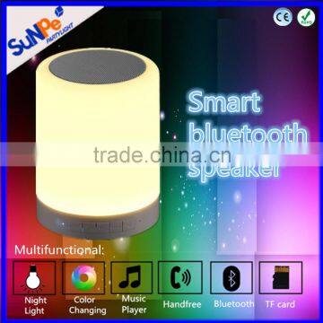 Portable Wireless mini bluetooth speaker with led color changing light and TF card ,handsfree