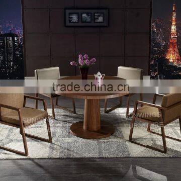 no Folded Solid Wood Round Dining Table With 6chairs photo-3
