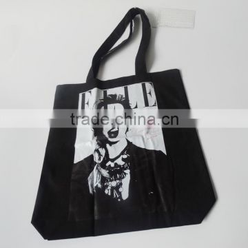 reusable black cotton shopping bag