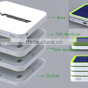 Portable solar charger mobile power bank for outdoor sports and emergency