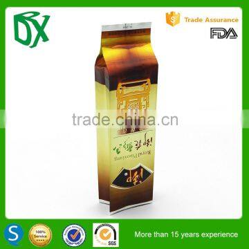  usa markte express glossy finish printed plastic tea packaging bag side gusset