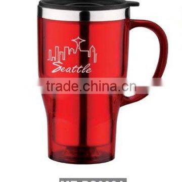 AUTO mug 16oz steel travel mug connect with plastic handle