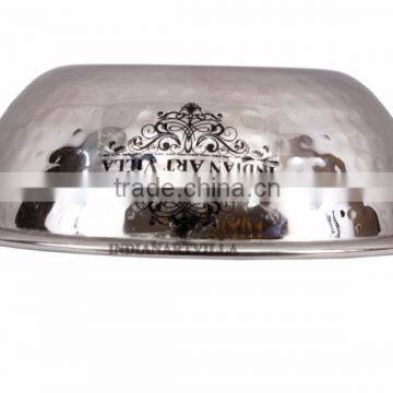 IndianArtVilla Handmade Steel Kadhai Karahi Wok With Brass Handle 350 ML - Serving Indian Food Dal Curry Vegetable Home Hotel