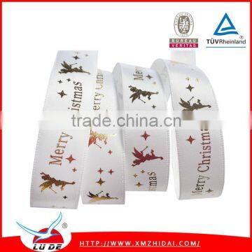 Merry Christmas printing satin ribbon