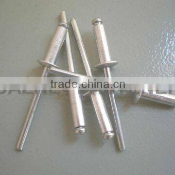 solid aluminum with steel open head blind rivets