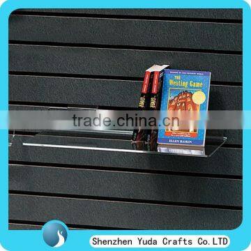 Handmade clear slatwall display holder/ books magazines display shelves