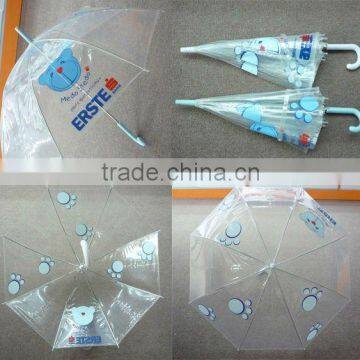 Straight transparent pvc children umbrella