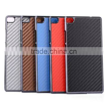 Carbon Fiber Texture Leather Coated mobile phone case for huawei p8 pc case for huawei ascend p8 case