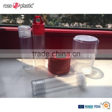 Round plastic protective packaging plastic clear tubes Screw Pack GP