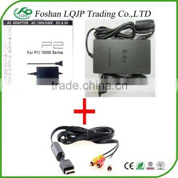 FOR SONY PS2 SLIM AC ADAPTER CHARGER POWER CORD SUPPLY FOR SONY PS2 + AUDIO VIDEO AV CABLE