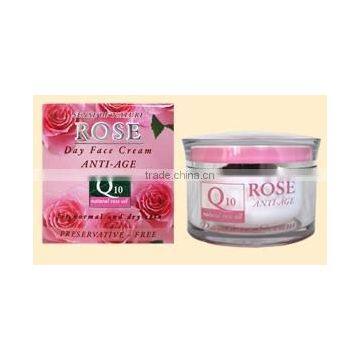 Face Cream Day with Q10 and Rose Oil - 50 ml. Alcohol and Paraben Free. Made in EU. Private Label Available.