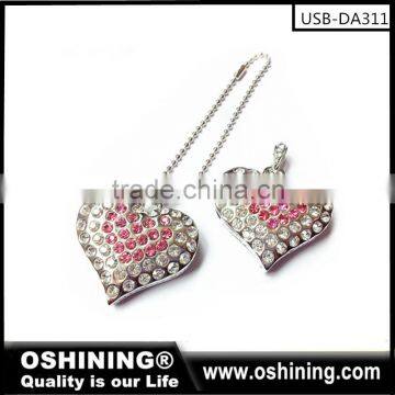 Promotion jewelry usb Crystal shape flash drive for gift (USB-DA311)