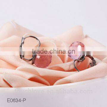 E0634-P-TLM Wholesale Stud Earring, Fashion Pink Crystal Earring For Women