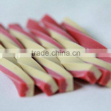 natural dog snack (two-tone squared twisted stick)