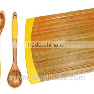 Bamboo Cutting Board and 5 Piece Kitchen Tools With Silicone Handles photo-6
