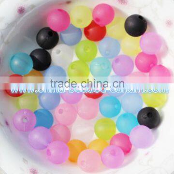 Cheap Wholesale 6MM Acrylic Clear Matte Frosted Round Beads Loose Spacer Bead