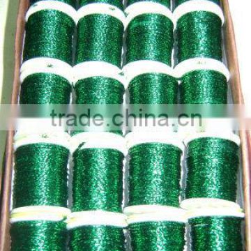 Fly Tying Tackle Round Tinsel Deep Green