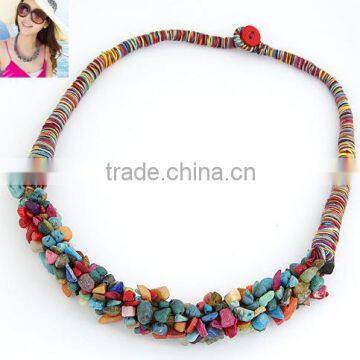 Multicolor Stone Vintage Choker Collar Pendant Statement Necklace Women Necklaces & Pendants Fashion Necklaces for Women 2014