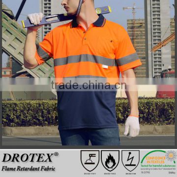 High Visibility GO/RT Two Tone Polo Shirt Orange/Navy