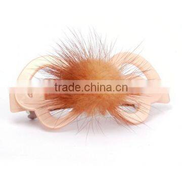 Wholesale girls boutique bow clip hair jewelry china hight quality barrette hair clip with feather decorate