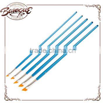 2015 New Arrival Chinese Supplier Paint Brush Set 6Pcs Nylon Flat Right Angle Brush Oil Paints For Artists