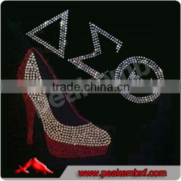 Rhinestone Applique Delta Sigma Theta High Heel Shoe Transfer Bling