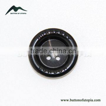 Natural Round Black Natural 4 Holes Real Buffalo Horn Suit Jacket Coat Sweater Buttons with Logo Engraved On