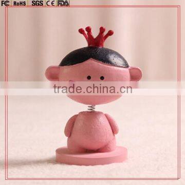 2-4inch mini lovely cartoon human design plastic figure model bobble head toy/custom plastic resin bobble head figure toys