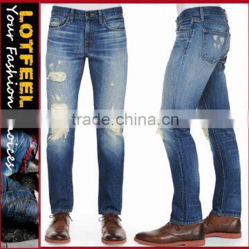 Biker Jeans Blue Denim jeans pantalon (LOTK070)