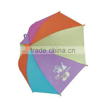 Auto open Multi-color micky mouse print kids umbrella