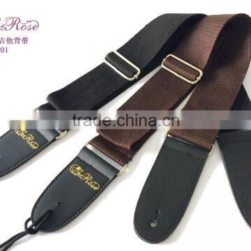 High quality acoustic guitar strap brown& black color guitar straps for sela